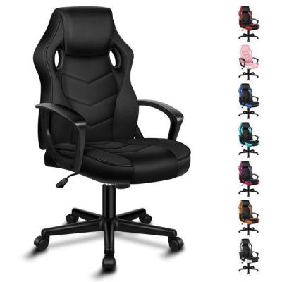 ALFORDSON  Fauteuil de Jeu Course Bureau Ergonomique Pivotant Ordinateur Noir