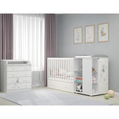 GENERIQUE AMIS Chambre duo Lit 60 x 120 cm &eacute;volutif + commode