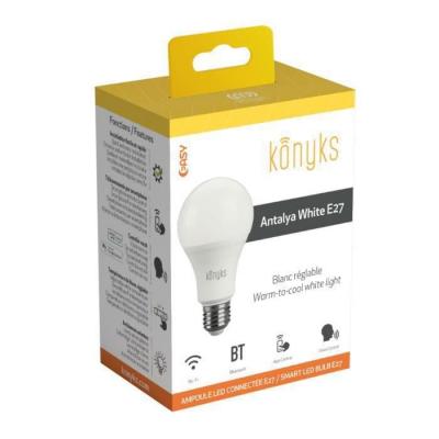 KONYKS Ampoule LED E27 Wi-Fi+BT, 9W, Blanc r&eacute;glable Antalya White E27
