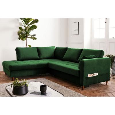 LISA DESIGN Anna - canap&eacute; d'angle convertible - 5 places - style contemporain - gauche couleur - vert