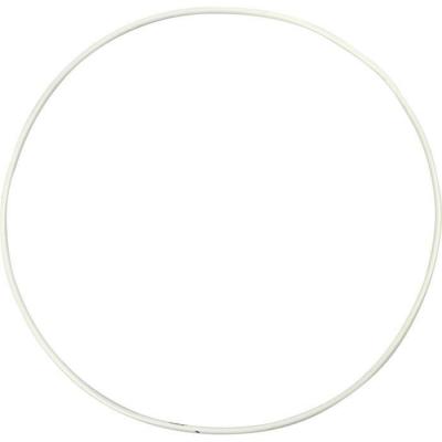  CC Hobby Anneau m&eacute;tallique, Cercle, d: 20 cm, &eacute;p. 3 mm, blanc, 5pi&egrave;ce