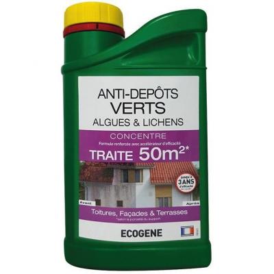 ECOGENE ANTI DEPOTS VERTS ALGUES & LICHENS CONCENTRE 50 m2  1 L 