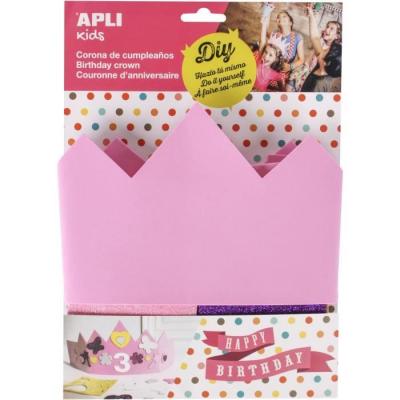 APLI  Sachet 1 Couronne en Mousse Rose
