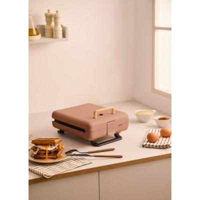  STONE STUDIO - Appareil &agrave; croque-monsieur, grill et gaufrier &agrave; plaques interchangeables - Moka