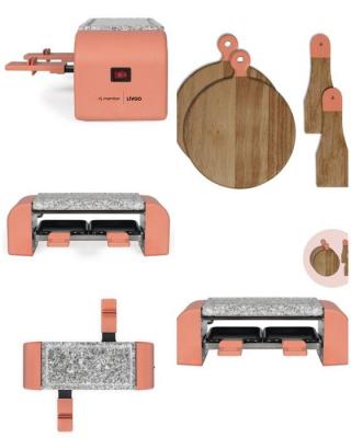LIVOO Appareil &agrave; raclette - - 2 personnes - Plateau en granite - 450W - Antid&eacute;rapant