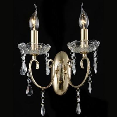 KOSILUM Applique 2 bras cristal baroque pampilles dor&eacute; - Pavia - Dor&eacute; / Laiton