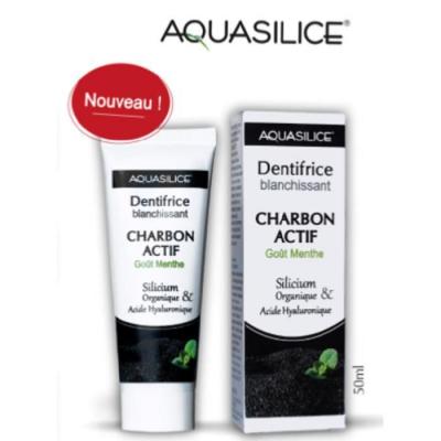 AQUASILICE  Dentifrice Blanchissant Bio Charbon Actif Menthe Vegan 50ml