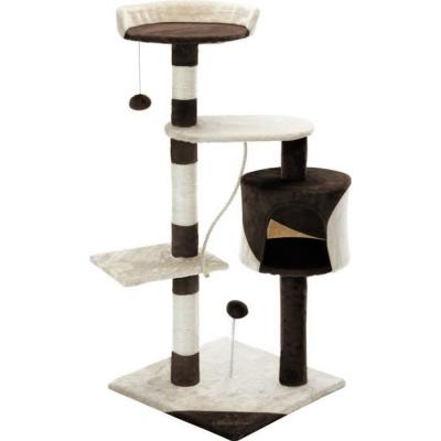 CADOCA Arbre &agrave;&nbsp;chat beige brun 3 plateformes avec griffoir