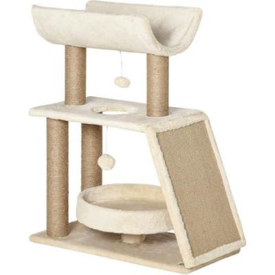 PAWHUT  - Arbre &agrave; chat - Panneaux de particules classe E1 - 60x30x76cm - Brun