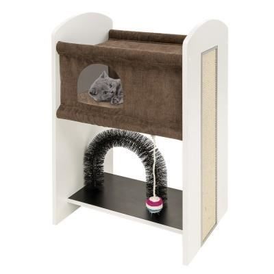 FERPLAST  Leo Arbre &agrave; Chat avec grattoir Marron 50 x 37 x 84 cm M