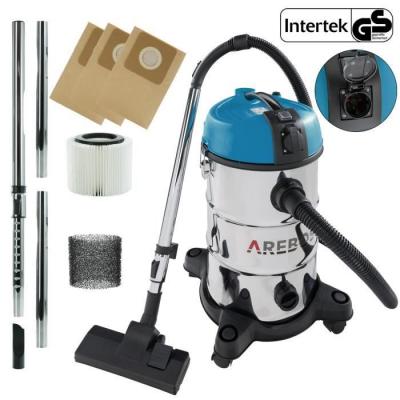 AREBOS  - Aspirateur industriel 6en1 1300W - 30L - Fonction de soufflage - Acier Inoxydable - Bleu