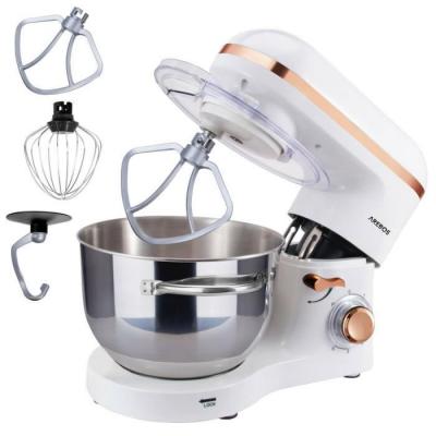 AREBOS  - Robot de Cuisine 1500W 6L Acier inoxydable-Bol m&eacute;langeur 6 &eacute;tapes Blanc