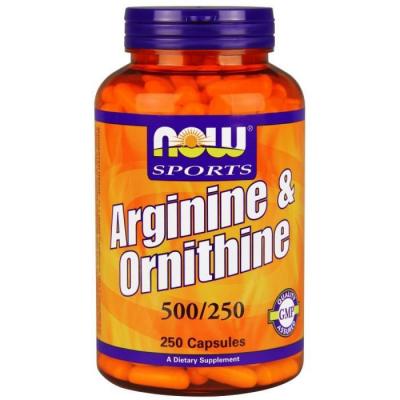 NOW FOODS Arginine/Ornithine 250 cap Standard  Acides Amines - BCAA