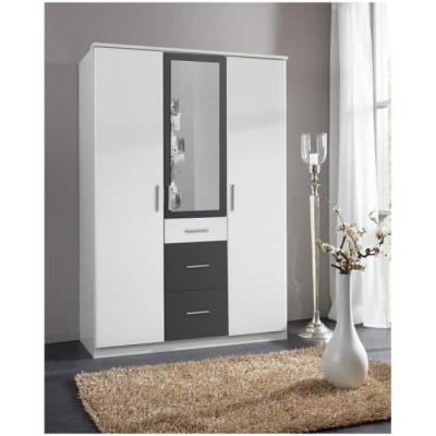 Armoire 3 portes VOLVERINE miroir central  bi color Bois Inside75 