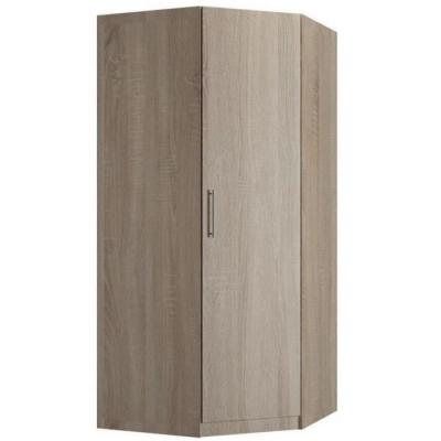 Armoire d'angle 1 porte 100 x 100 cm 1 &eacute;tag&egrave;re, 1 tringle penderie coloris ch&ecirc;ne naturel