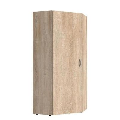 Armoire de rangement d'angle LUND 1 porte ch&ecirc;ne naturel 80 x 80 cm