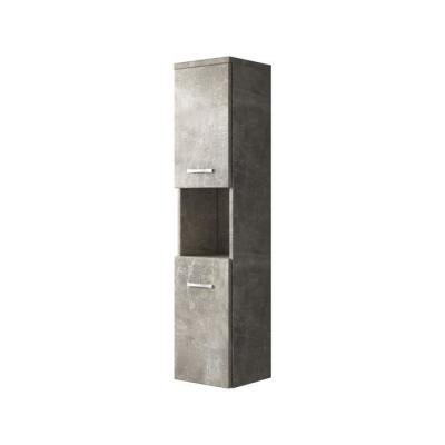 Armoire de rangement Montreal - Beton - Meuble colonne - Armoire haut 131 cm