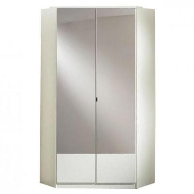 Armoire dressing d'angle DINGLE 2 portes miroirs 95*95 blanche