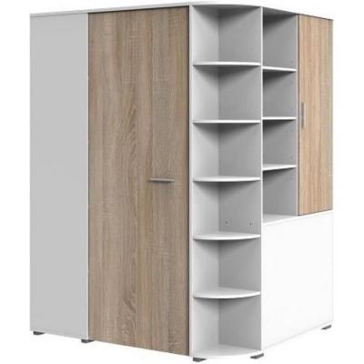 Armoire dressing d'angle volverine blanc / coloris ch&ecirc;ne 20100889441