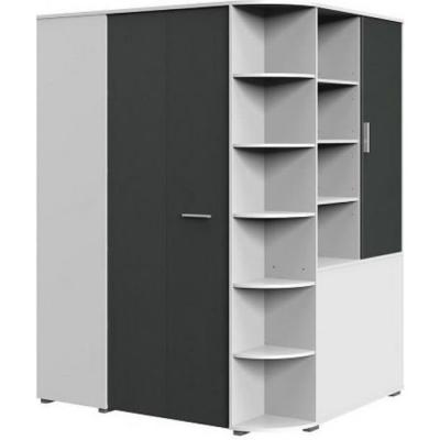 Armoire dressing d'angle volverine blanc/anthracite 20100867295