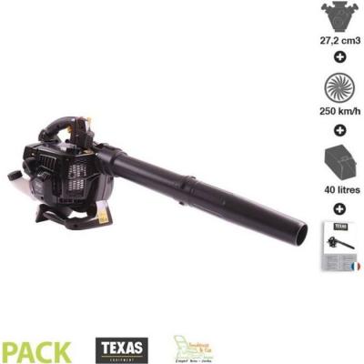 TEXAS Aspirateur Broyeur Souffleur De Feuilles Thermique 27,2cm3 250 Km/h Anti-vibration  Gbv270