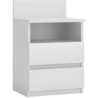 Table de chevet / Table de nuit moderne avec 2 tiroirs et 1 Blanc