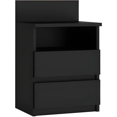 Table de chevet / Table de nuit moderne avec 2 tiroirs et 1 Noir
