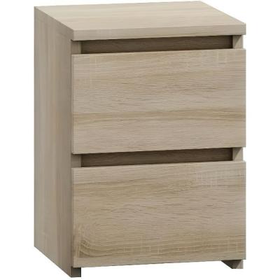 Table de chevet / Table de nuit moderne avec 2 tiroirs Malwa M2 - Sonoma