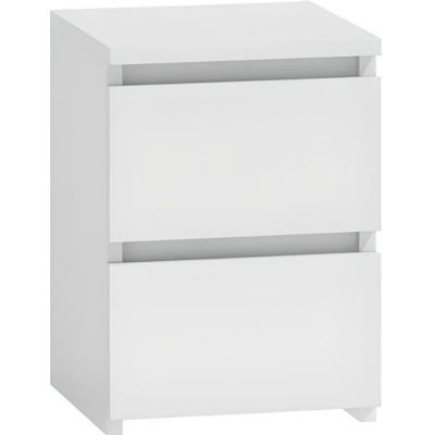 Table de chevet / Table de nuit moderne avec 2 tiroirs Malwa M2 - Blanc