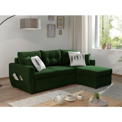 BESTMOBILIER  Canap&eacute; d'angle r&eacute;versible convertible 4 places ASTORIA - Velours Vert