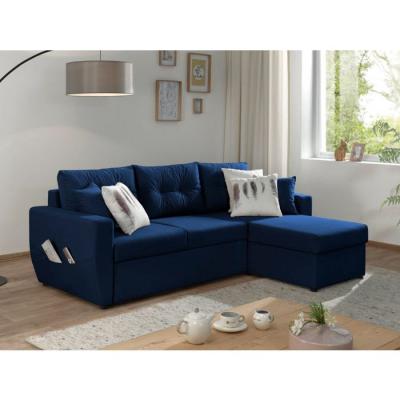 BESTMOBILIER  Canap&eacute; d'angle r&eacute;versible convertible 4 places ASTORIA - Velours Bleu marine