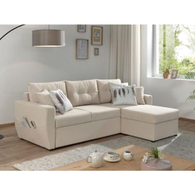 BESTMOBILIER  Canap&eacute; d'angle r&eacute;versible convertible 4 places ASTORIA - Velours Beige