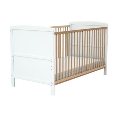 AT4  - Lit &eacute;volutif 70x140 essentiel - Blanc et H&ecirc;tre Verni