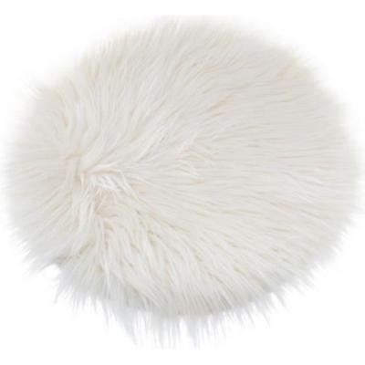 ATMOSPHERA Galette de chaise imitation fausse fourrure - D 32 cm - Blanc