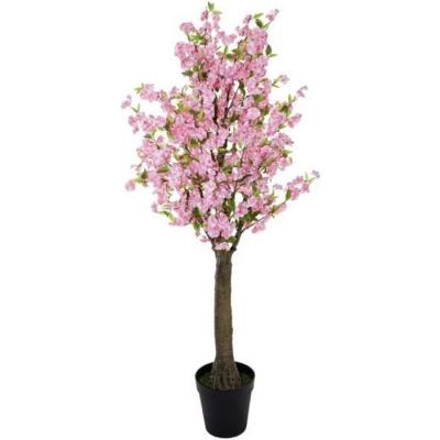 ATMOSPHERA Plante artificielle Cerisier Rose dans un Pot noir H 200 cm