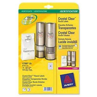 AVERY DENNISON Etiquettes rondes &oslash; 40 mm avery transparentes brillantes - bo&icirc;te de 600 - incolore - avery