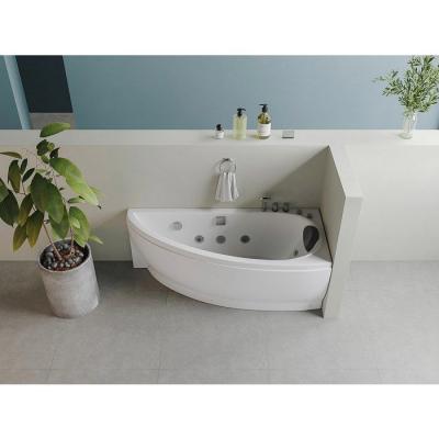 Baignoire baln&eacute;o asym&eacute;trique blanche - 1 place - 160 x 75 cm - Angle droit - TABANA