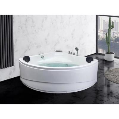 Baignoire baln&eacute;o d'angle avec syst&egrave;me de cascade AGLENA - 2 places - 350L - 150*150*60 cm