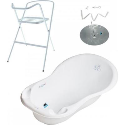 GENERIQUE Baignoire B&eacute;b&eacute; Thermom&egrave;tre Blanc Lapin 102 Cm + Pied + Tuyau