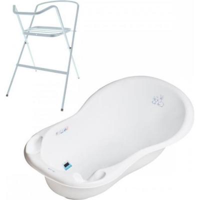 GENERIQUE Baignoire b&eacute;b&eacute; thermom&egrave;tre blanc lapin 102 cm + pied
