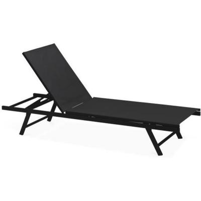 OVIALA Bain de soleil pliant - 195 x 60 x 90 cm - Acier -  - Gris