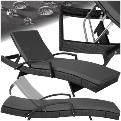 TECTAKE  Bain de soleil OCEANE 5 positions cadre en aluminium - noir