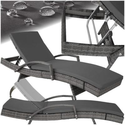 TECTAKE  Bain de soleil OCEANE 5 positions cadre en aluminium - gris