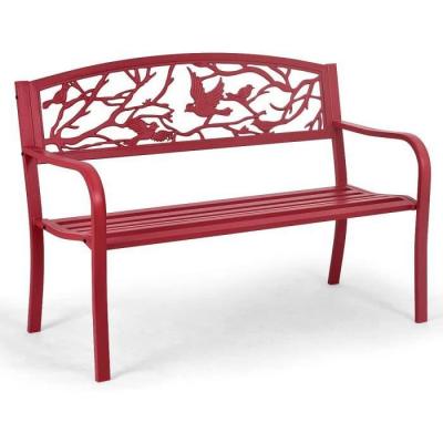 GOPLUS Banc de jardin ergonomique avec accoudoirs et dossier
