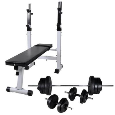  Banc de musculation complet d entrainement et support de poids jeu d halteres 60 5 kg