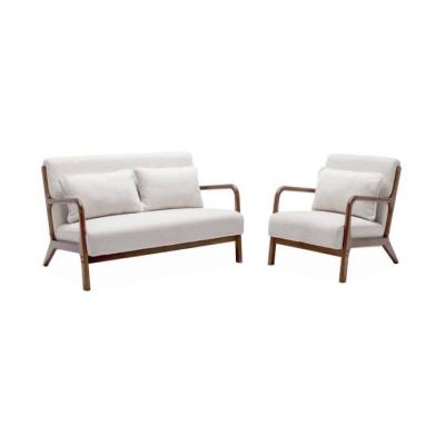SWEEEK Banquette + fauteuil bouclette h&eacute;v&eacute;a teint&eacute;