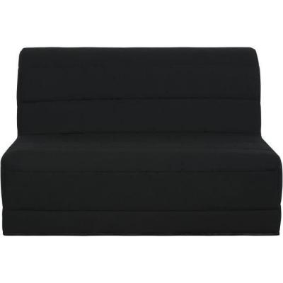 LES TENDANCES Banquette BZ 140x190 - Tissu noir - MELISSA