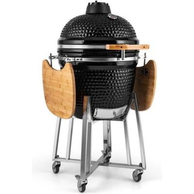 KLARSTEIN Barbecue charbon -  Kingsize Kamado - en c&eacute;ramique 21 - Barbecue fumoir - Grill - Smoker - thermom&egrave;tre - Noir