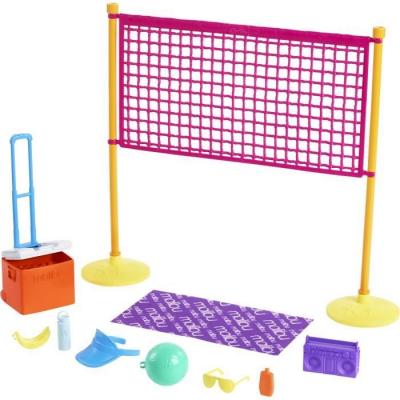 MATTEL Barbie set de beachvolley Loves The Ocean rose/bleu 4-pi&egrave;ces