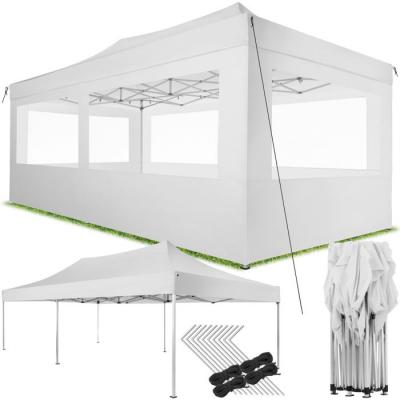TECTAKE  tonnelle 6 x 3 m avec 4 rideaux - blanc 403163